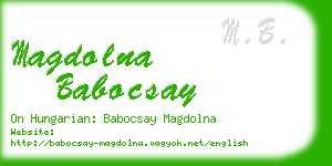 magdolna babocsay business card